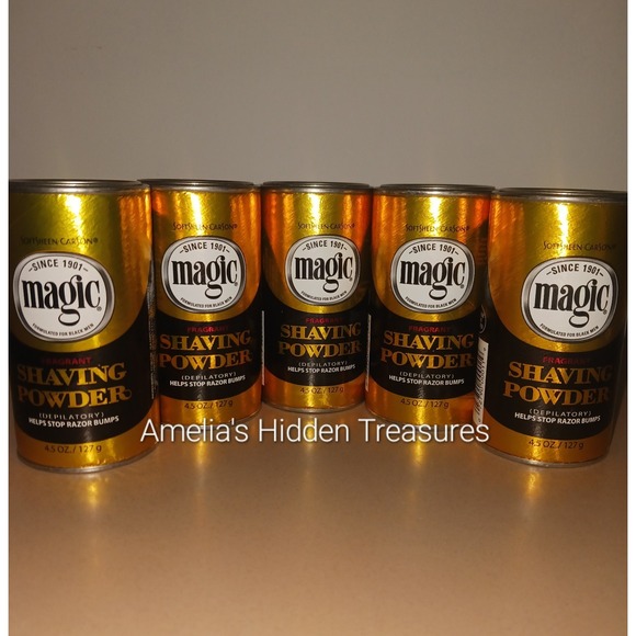 Magic Other - Lot of 5 *NEW*  SoftSheen Carson Magic Razorless Shaving Powder GOLD 4.5 oz (ea)